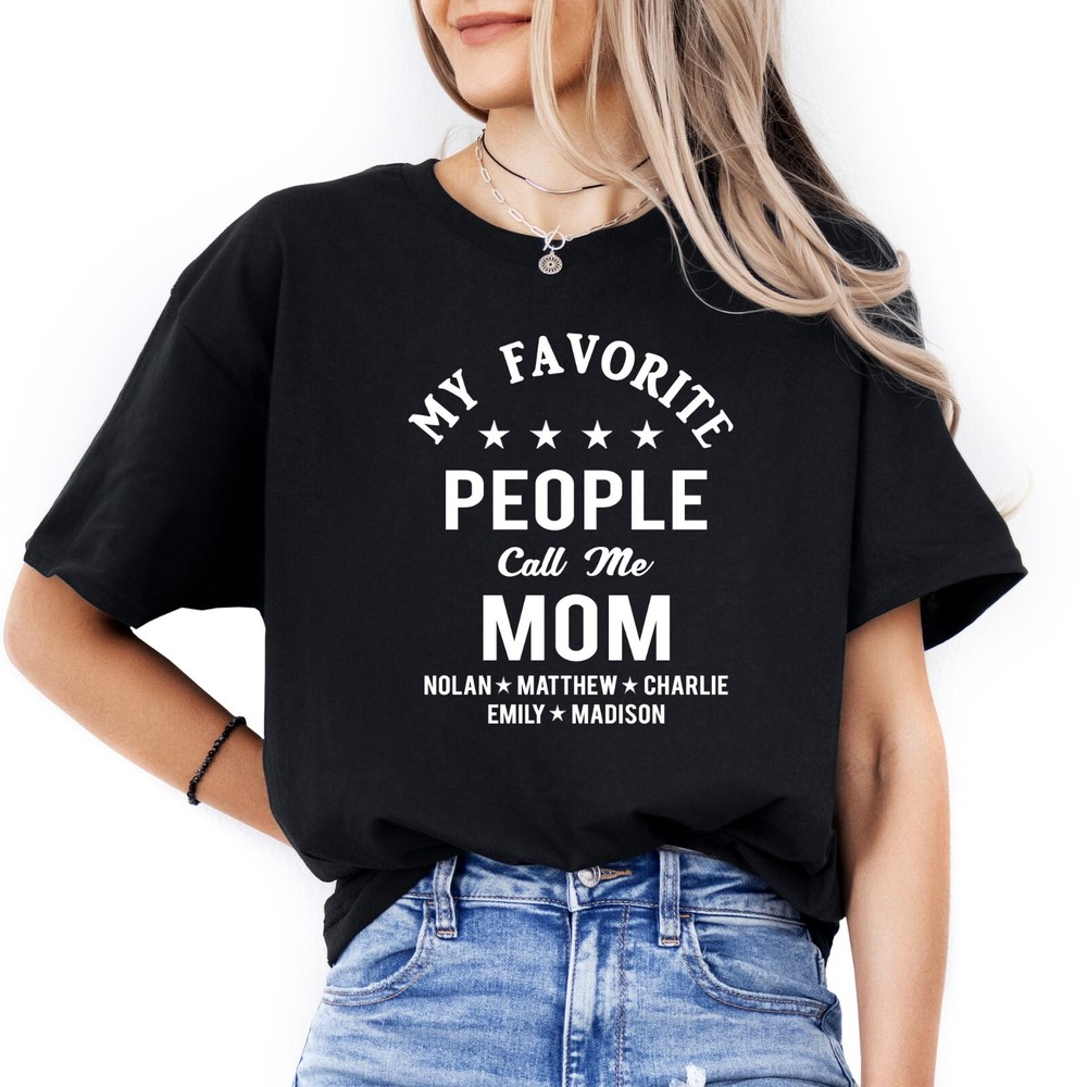 Personalized Mom T Shirt Custom Mommy Mothers Day Gifts With kids Names