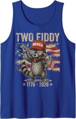 Vintage Raccoon Two Fiddy 250 Year American Anniversary Tank Top