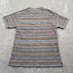 VTG Arizona Company Mens T Shirt L G Geometric Pattern Pocket Tee Brown Blue