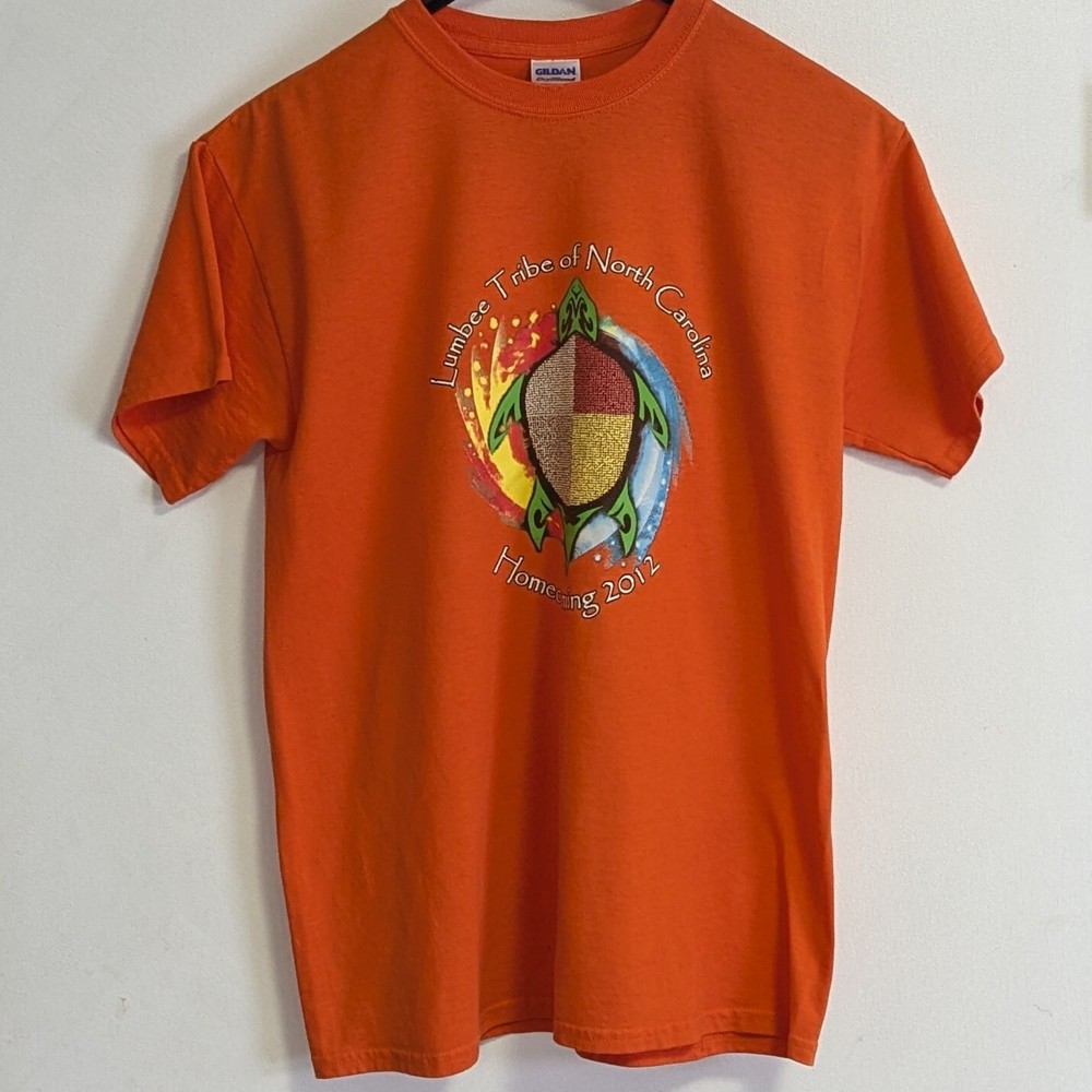 Lumbee Tribe of NC Orange Turtle Tee Unisex (M) 50/50 Cotton/Polyester