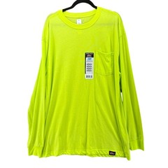 Dickies Mens Neon Work Shirt XLT Traffic Neon Cooling Durable Outdoor Safety