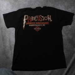 Harley-Davidson T-Shirt Mens XL Black Excellent Precision Pawtucket RI Graphic