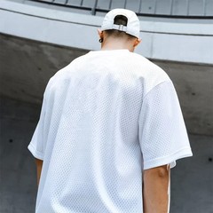 Mens Oversized T Shirt Breathable Mesh Gym Fitness Quick Dry Loose Top UK