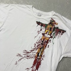 Rare Oakley T-Shirt Mens Large White Totem Pole Logo Olympic Graphic Faded Y2K