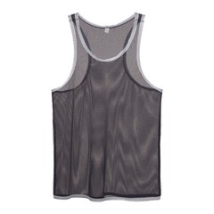ZONBAILON Mens Tank Top Sexy Mesh Vest Breathable See Through Sleepwear