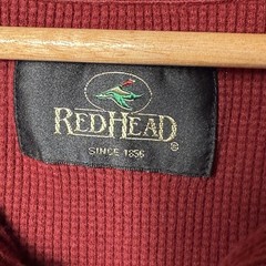 Men’s Long Sleeve Thermal Henley Size XL Cotton Heavyweight Knit RedHead Outdoor