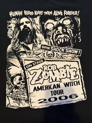 VTG Rob Zombie Black Concert T-Shirt AMERICAN WITCH TOUR 2006, Mens Large L RARE