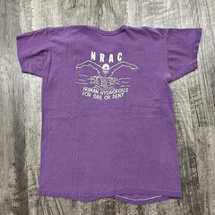 Vintage 60s 70s New Rochelle Aquatic Club Swim T Shirt New York Purple M