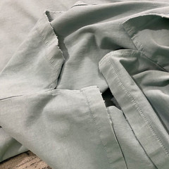 Hudson Los Angeles Mens XL Seafoam Green Raw Distressed Edge Crewneck T-Shirt