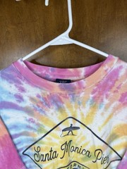 Vintage Santa Monica California Pier T Shirt Tie Dye Unisex Adult Size Small