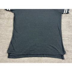 Unbranded V-Neck Baseball Shirt Mens XL Black Heather White Stripe Athletic Tee
