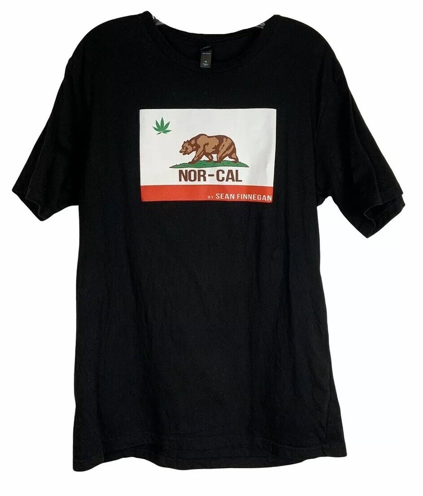 NOR CAL California State BEAR Mens T-shirt MEDIUM Tee BLACK M Short Sleeve