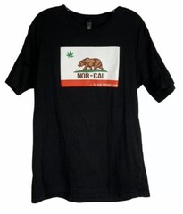 NOR CAL California State BEAR Mens T-shirt MEDIUM Tee BLACK M Short Sleeve