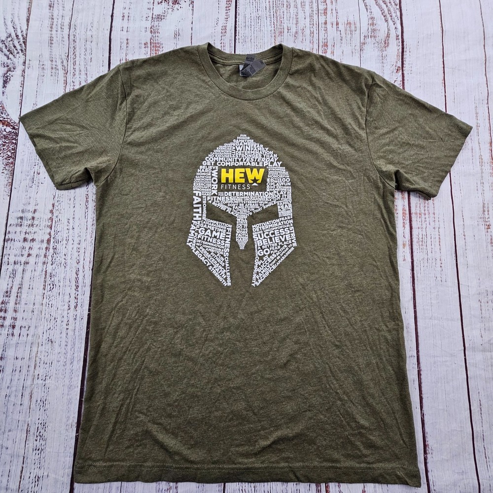 HEW Fitness Hard Work Works Green Short Sleeve Cotton Blend T-Shirt Men’s M