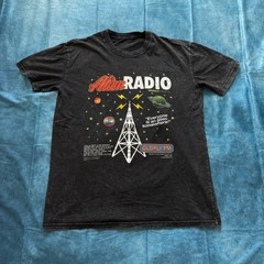 Coldplay Music of the Spheres World Tour T-Shirt Alien Radio Graphic Charcoal L