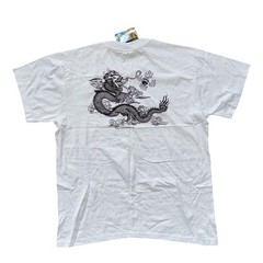 NWT Great Wall Of China Men’s T Shirt X-Large White Double Sides Dragon