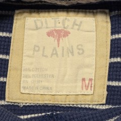 Ditch Plains Blue Shirt Striped Thermal Waffle Knit Long Sleeves Top Mens Size M