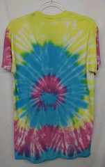 New Tie Dye Men’s Medium T-Shirt Pink Yellow Multicolor Summer Swirl Spiral