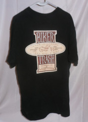 Vintage Biker Trash Made In America Worn World Wide Black T-Shirt XL