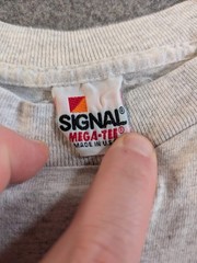 Flex-All 454 Signal Mega-Tee Vintage T-Shirt Men Gray check measurements