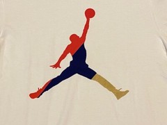 $45 MICHAEL AIR JORDAN FLIGHT JUMPMAN WHITE RED BLUE GOLD LONG SLEEVED T-SHIRT