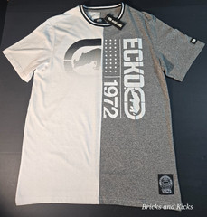 Ecko Unltd Men’s Crewneck White/Gray Marled Logo T-Shirt Size S, M, L, XL