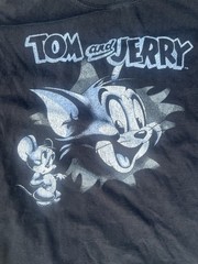 Tom and Jerry Black Graphic Print Crew Neck Cotton T-Shirt Men’s L