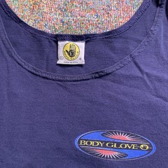 VTG Body Glove Tank Top Surf Beach XL USA Made Gym Sport Faded Blue Navy Workout