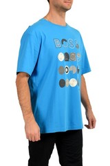 Hugo Boss Men’s “Tee 3” Blue Logo Print Short Sleeve T-Shirt US 2XL IT 56