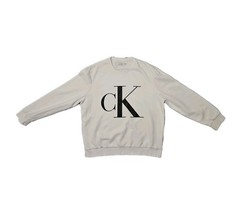 Calvin Klein Fleece Crewneck Pullover Unisex Shirt White Sz XXL Sweater Big CK