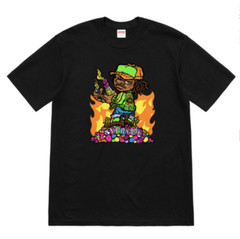 SUPREME Molotov Kid T-SHIRT Black Size Medium Box Logo Mark Gonzales ANDY HOWELL