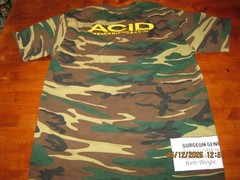 NWOT ACID Cigars Tobacco Camouflage Army Camo Green Dirt Bike T Shirt Mens MED