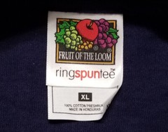 Fruit of the Loom Ringspun Tee Promo Right on Target 2-Sided Navy XL Shirt