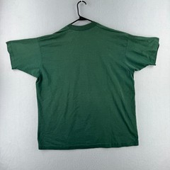 Vintage BVD T Shirt Mens 2XL Green Blank Selvedge Pocket Tee USA Single Stitch