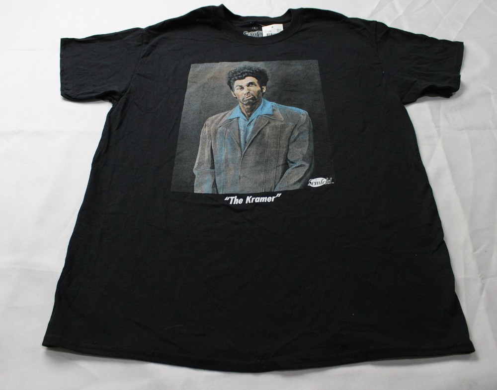 Seinfeld Unisex Adult’s The Kramer Graphic Crew Neck T-Shirt EH6 Black Large NWT