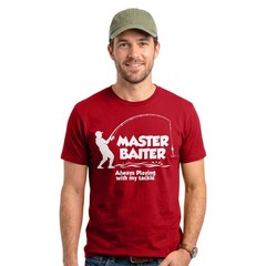 Funny Fishing Master Baiter T-Shirt Angler Fisherman Angling Dad Joke Tee