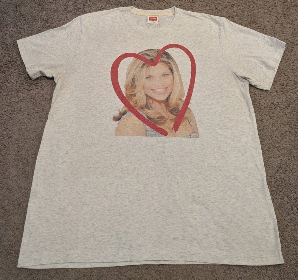 Homage x Boy Meets World Topanga Heart Graphic Print Gray T-Shirt Men’s XL