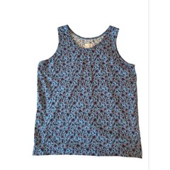 Kenneth Cole Men’s Floral Print XL Tank Top – Blue & Green 95% Cotton 5% Spandex