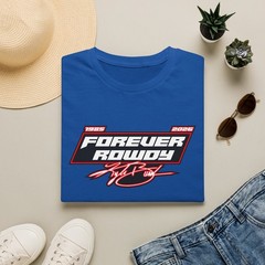 Forever Rowdy graphic shirt | Retro racing logo tee, 1985-2026
