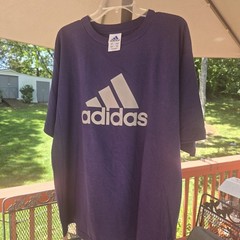 Adidas Men’s Logo Tee Top Athletic Blue Gym Shirt Size Large New without Tags