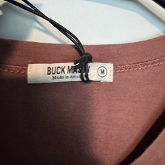 Buck Mason Curved Hem Tee Shirt Mens Medium Brick Red Pima Cotton Short Sleeve