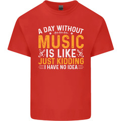 A Day Without Music Tekno Hip Hop Metal Mens Cotton T-Shirt Tee Top