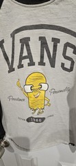 VANS boys Long Sleeve Graphic T-Shirt White Black Yellow Size M