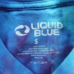 Led Zeppelin Shirt Mens Small Blue Tie Dyed Cotton Liquid Blue Page Plant