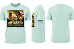 Yahawashi Saw Nathanael John 1:47 Celadon Tee Gold Fringes