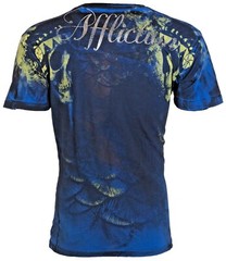 Rare $62 AFFLICTION Blue PORTRAIT Short Sleeve Slim Fit Y2K T-shirt NWT