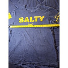 Grunt Style Salty Navy Blue Graphic T-Shirt Mens XL Patriotic Anchor Yellow Logo