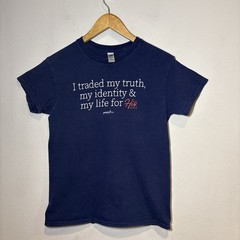 Vintage Christian Jesus T Shirt S Navy His Betrayal His Blood Priceless Religion