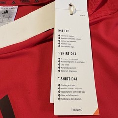 Adidas D4T TEE Training T-Shirt Men Large Red JY6341 Climacool Performance NWT