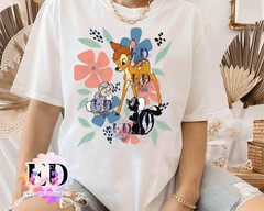 Disney Bambi Flower Thumper Portrait Floral T-shirt